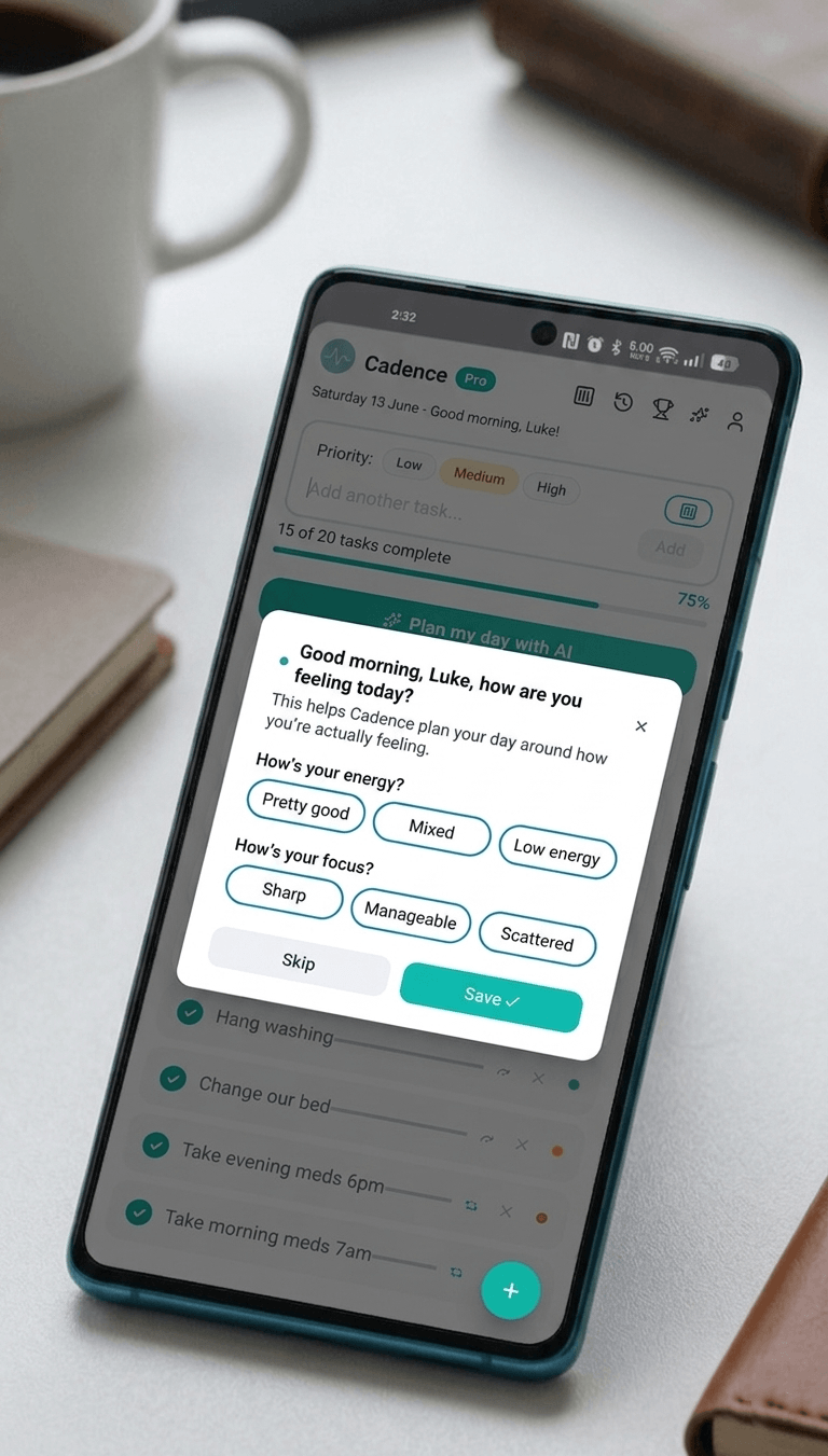 Daily check-in modal